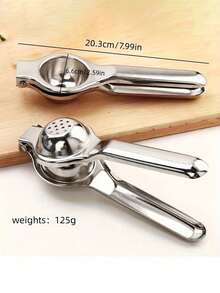 2pcs Lemon Squeezer Set With Zester - Stainless Steel Manual Citrus Press, Ergonomic Handle Lemon Juicer For Home Cooking, Baking And Juicing - Multicolor - View 4