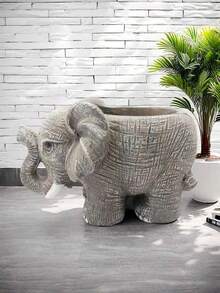 大象造型树脂花盆 - 动物造型树脂花盆，可爱仙人掌多肉植物花盆，动物造型花盆，家居装饰花盆，户外植物容器 - 彩色 - 查看 10