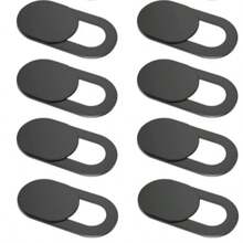 笔记本电脑摄像头保护盖幻灯片 [10 件装]，超薄网络摄像头保护壳，适用于笔记本电脑、台式电脑、平板电脑、苹果 14/13/12/8/7/6 Plus，保护您的隐私和安全 [黑色] - 黑色 - 查看 7