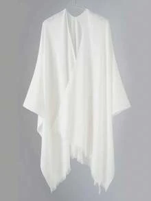 1pc New Striped Tasseled Poncho/Cape, Warm & Fashionable Unisex Shawl Scarf For Autumn/Winter - Multicolor - View 17