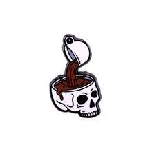 Coffee For Your Head Enamel Lapel Pin Collect Badge Cute Gift Jewelry Adorn Backpack Hat Collar Brooches Skull Skeleton Halloween Pin For Clothes Bag Charm School Kpop Teacher Supplies Bag Charms Office Accessories Shirts Jacket Christmas Autumn-Winter Accessories,Suitable For Teens, Youth,Men,Casual, Outdoor, Athletic, Vacation, Graduation Gifts, Birthday, Daily Wear Clothes Pin Funny Teacher Gifts - 彩色 - 查看 3