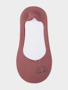 1/3/5 Pairs Women's Invisible Boat Socks, Breathable Non-Smelly, Silicone Non-Slip Heel, Cartoon Print Low-Cut Invisible Socks - Multicolor - View 15