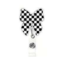 1pc Cute Black Bow Badge Reel, Acrylic Bow Decor ID Badge Holder Clip, Suitable For Nurses, Teachers, Doctors, Healthcare Workers, RN, LPN, CNA, MA, BSN, Badge Reel - A - View 2