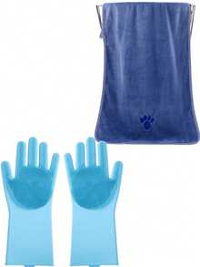 Pet Grooming Set, Includes Bathing Brush Set, Towel, Bathing Gloves, Fur Removal Brush, Pet Shampoo & Conditioner, Pet Dental Cleaning Tools - Multicolor - View 13