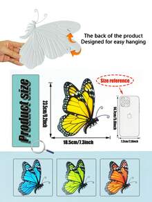 2 Chiếc Bướm Kim Loại Nhiều Màu Sắc Trang Trí Tường - Trang Trí Nghệ Thuật Bướm Mùa Xuân & Hè Ngoài Trời, Đồ Thủ Công Mỹ Nghệ Thuật Bằng Sắt, Đồ Trang Trí Treo Cho Hàng Rào, Ban Công, Sân Sau, Trong Nhà, Hiên Nhà và Sân Trong. - A - Xem 12