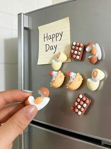 8pcs/4pcs/2pcs Cute Realistic Chicken Egg & Hen Acrylic Fridge Magnets, Suitable For Home Decor, Daily Use And Holiday/Birthday/Graduation Gifts - Multicolor - View 4