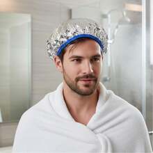 4 chiếc mũ ủ tóc nhiệt bằng giấy bạc nhôm, mũ ủ tóc hai lớp, mũ dày dặn có thể tái sử dụng để dưỡng tóc tại nhà và salon. - Phiên bản dày - Xem 9