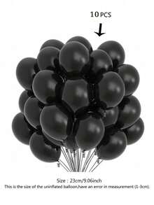 10/20pcs 10 Inch Black Latex Balloons, Luxurious Party Decorations For Wedding Birthday Baby Shower Bridal Shower Graduation Anniversary Opening Ceremony Christmas New Year Valentine's Day Home Room Backdrop Party Supplies - Black - 查看 10