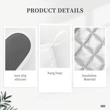 Guantes de horno impresos de pulpo fresco, resistentes al calor, guantes de cocina de silicona antideslizantes, guantes de cocina para hornear, guantes de barbacoa, 1 par - 1 - Ver 6