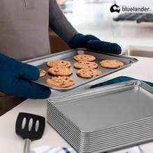 Bluelander Set de 10 Charolas para Hornear 3 * 60 * 40 cm Charolas para Hornear Galletas Charola para Pizza Charolas de Aluminio Bandeja Antiadherente Aptas para Pan Galletas y Pasteles 10 - Pago - Ver 5