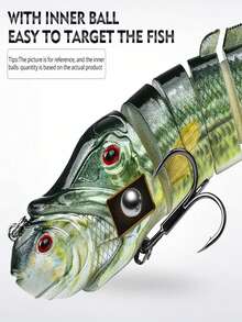 PRO BEROS 1pc Fishing Lures For Bass 13.0/16.69cm Trout Topwater Multi Jointed Swimbaits Slow Sinking Bionic Swimming Lures Bass Freshwater Saltwater Bass Lifelike Fishing Lures Kit - Multicolor - View 7