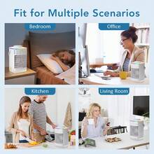 1 pieza Enfriador de aire de escritorio de verano con ventilador de refrigeración eléctrico, mini aire acondicionado con ventilador USB para uso doméstico - Ventilador de Mesa - Ver 3