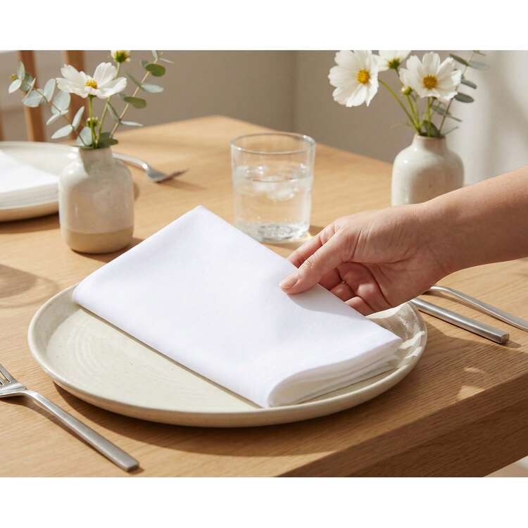12pcs Solid Color Cloth Napkins, Washable Cotton Table Napkin For Household Dining Fall Autumn Decor Wedding Hotel 45*45cm - White - View 5