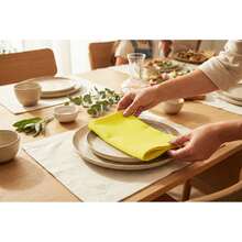 12pcs Solid Color Cloth Napkins, Washable Cotton Table Napkin For Household Dining Fall Autumn Decor Wedding Hotel 45*45cm - Yellow - View 5