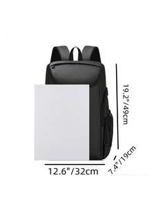 Men's Large Capacity Backpack, Business Laptop Bag, Travel Commuter Bag - Black - View 2