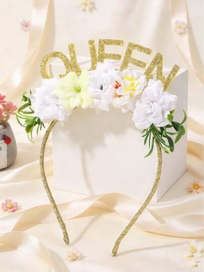 母亲节花朵发带，闪亮发箍，时尚发饰，适合女孩、青少年、新娘、公主，春夏婚礼派对礼物