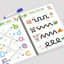 1. 全脑开发训练阅读与写作练习册 - 控笔与绘画教育书籍 | 学习写作技巧，可重复使用的儿童写作贴纸，返校礼物，生日礼物，圣诞节，感恩节及其他11个节日礼物（不含笔和橡皮） - 彩色 - 查看 1