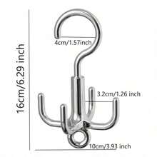 OBOVAY Giá treo quần áo bằng nhựa xoay 360 độ với 4 móc, giá đựng đồ đa năng gắn tường, giá sắp xếp phụ kiện tiết kiệm không gian, phù hợp để treo thắt lưng, cà vạt, khăn quàng cổ, áo ngực, túi xách, mũ, áo vest, v.v. Giải pháp lưu trữ tối giản cho gia đình, thích hợp cho tủ quần áo phòng ngủ hoặc treo tường, vật dụng thiết yếu khi đi du lịch. - Bạc - Xem 10