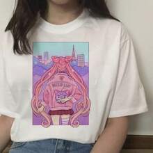 A Cut-And-Sew T-Shirt With A -Style Design, A Casual Printed Round Neck All-Match T-Shirt, Suitable For Everyday Wear In Spring And Summer, Suitable For Both Men And Women - 白色 - 查看 3