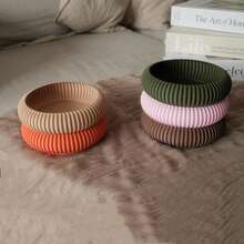 DIY Striped Storage Bowl, Resin Mold, Flower Pot, Plaster Candle Holder, Silicone Mold - Silicone Mold - View 2