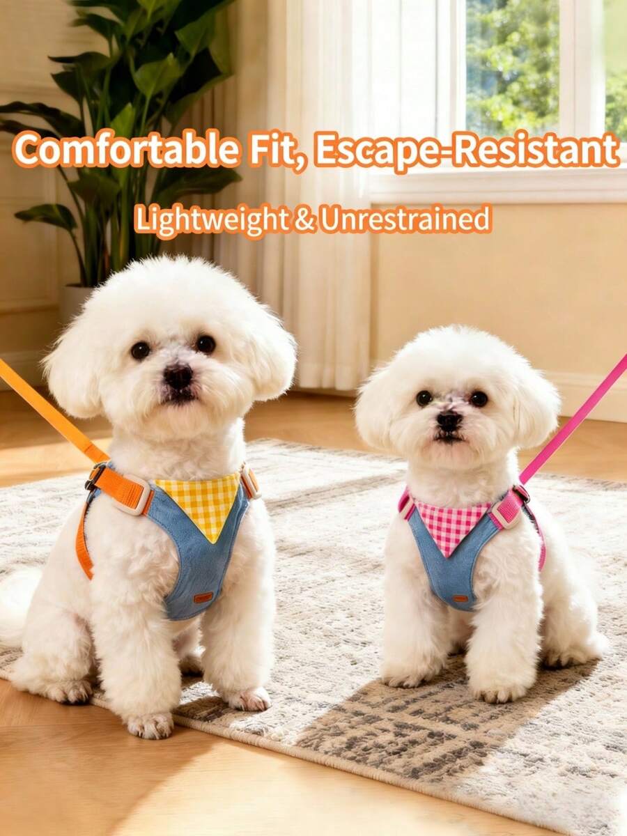 1pc Dog Harness Leash, Chest Strap Style For Small Dogs Like Poodle And Bichon Frise, Pet Supplies - Multicolor - View 1