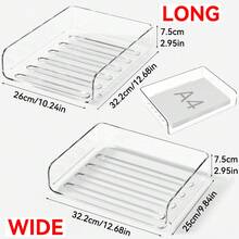 2/4 Packs A4 Size Clear Letter Trays - Stackable Paper Organizer, Desktop Organizer For Office - Desktop Storage Rack Document Organizer For File, Book, Newspaper And Magazine, Storage Compartments - Back To School Supplies - View 3