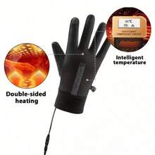 Kitchen mommy USB Electric Heated Gloves With Heating On Both Fingers And Back Of The Hand, Featuring 3-Level Temperature Control, Touchscreen Compatible, Elastic Cuffs For A Snug Fit, Hand Washable, Stylish Design - Suitable For Outdoor Activities In Autumn And Winter, Winter Gloves | Modern Glove Design | Durable Gloves, Touchscreen Compatible, Overheat Protection - Suitable For Skiing, Snowboarding, Typing, Gaming - Ideal For Cold Weather And Computer Use - Unisex Ergonomic Winter Gloves, Warm Gloves - View 5