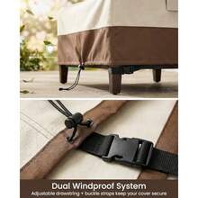 Funda de sofá para exteriores impermeable para muebles de patio 78.7 pulgadas de ancho x 38.2 pulgadas de profundidad x 35 pulgadas de alto tela Oxford 600D de alta resistencia color blanco y - Beige y Coffea - Ver 6