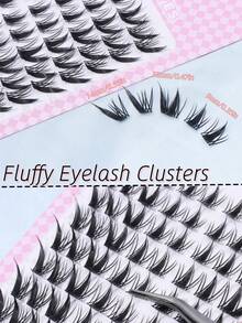 10 Rows 100 Clusters C Curl Flared Cartoon Eyelashes, 9mm-14mm Segmented Lashes, Cat Eye Lashes, Segmented Lashes, Natural Makeup Effect, Suitable For Cosplay And Cartoon Style, Soft And Elongated, Cat Eye Lashes, Single Natural Long Forked Mink Lashes, Reusable, Comfortable And Seamless, Suitable For Daily, Party, Valentine's Day, Travel, Photography, Holiday Makeup, Segmented Lashes, Single Lashes, False Eyelashes. - C - 查看 4