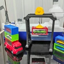 可堆叠货船玩具套装,适合儿童,DIY集装箱汽车拼装套件,包含车辆和发射器,适合3岁以上男孩的船舶拼装玩具,适合万圣节、圣诞节礼物 - 白色 - 查看 5