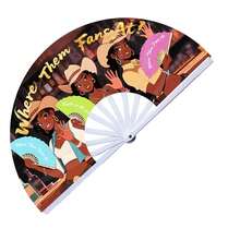 大型折叠扇，欧美流行风格，热门图案印花摄影道具扇，适合日常聚会、化装舞会、篝火晚会等场合。 - 彩色 - 查看 7