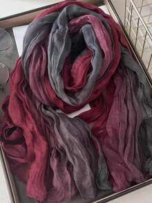 1pc Women's Long Lightweight Ombre Scarf, Fashionable Casual Suitable For Daily Matching, Commuting, Beach, Vacation Or Sun Protection - Multicolor - View 11