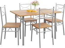 5 Piece Dining Table And Chairs Set 4 | Dining Table & Dining Chairs Set Of 4 - Beech - View 6