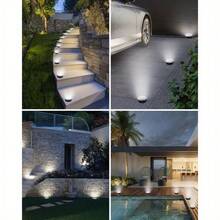 8/16 Pack Solar Ground Lights Outdoor - 8 LED Solar Disc Lights With Flat Design, Solar-Powered Pathway Lights For Garden, Lawn, Patio, Yard, Path & Landscape (Cool White & Warm White) - 16 Pack - View 9