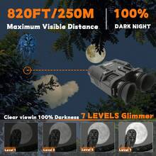 Suier 4K Night Vision Goggles, Adult Hands-Free Night Vision Binoculars With 250M Visual Range In Complete Darkness, 8X Digital Zoom, Suitable For Outdoor Adventure - View 8