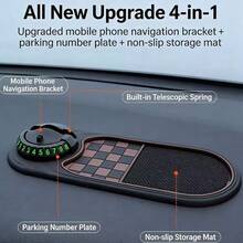 Multi-Functional Car Anti-Slip Mat With Phone Holder, Universal Dashboard Non-Slip Pad With Phone Stand, Fashion Glasses Storage, Parking Card And Storage Tray, An All-In-One Car Dashboard Organizer For Navigation, Phone, Glasses And Small Items, Durable Non-Slip Silicone Pad Suitable For Most Vehicles, Neat And Orderly Dashboard Storage Solution - A - View 1