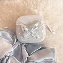 蝴蝶结耳机套，白色耳机保护套，波浪形耳机保护壳，适用于 1/2/3/4/Pro - 白色 - 查看 3