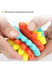Durable Chew Toy For Dogs - Made Of TPR Material, Vibrant Colors, Designed For Canines As A Chewing And Teeth-Cleaning Toy. Soft Training Ball Suitable For Strong Chewing Dog Breeds, Helps Relieve Boredom And Destructive Chewing Behavior, Battery-Free Pet Toy. - Multicolor - View 8