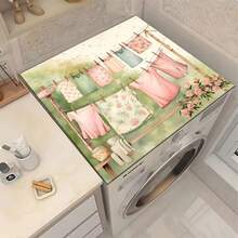 1pc Windmill Pattern Washing Machine & Dryer Top Cover Pad, Silica Gel Non-Slip Protective Mat, Suitable For Laundry Room, Bathroom, Home Decor - Wind On the Clothesline - View 12