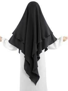 Khalat Muslim Prayer Hijab - 2 Layers Soft Breathable Islamic Dubai Women's Instant Long Hijab - Color - View 3