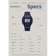Casio W-218H Purple Retro Square Digital Watch 50M Waterproof LED Light Multifunctional Student Sports Wristwatch - one-size - View 9