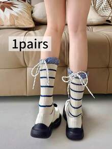 1 双独特设计的中筒袜，春秋季时尚单品 - 彩色 - 查看 6