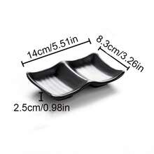 Sauce Dish Black ABS Three-Compartment Snack Plate For Home Cuisine Seasoning Plate Sushi Soy Dipping Sauce Bowl - Multicolor - View 30