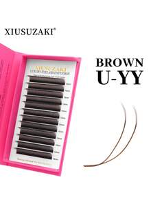 秀崎 U YY 5D W 睫毛嫁接 棕色 U 型 5DW 睫毛嫁接 貂毛预制浓密睫毛 假睫毛供应商 - C - 查看 4