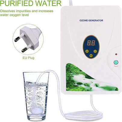 Gerador de Ozônio Elétrico Purificador de Vegetais e Frutas Doméstico, Lavadora de Frutas, Máquina Esterilizadora, 600 mg/h, Gerador de Ozônio Ozonizador Purificador de Ar, Purificador de Ar com Ozônio, Esterilizador para Água, Vegetais e Frutas (Plugue UE)