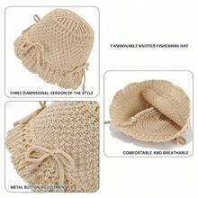 2026新款可折叠蝴蝶结渔夫帽，UPF50+防紫外线宽檐遮阳帽，适合海滩、露营、婚礼等场合拍照，是母亲节和生日的完美礼物。 - 多色 - 查看 5