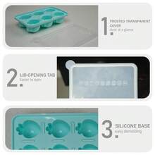 Fabricante de cubitos de hielo con inyección de agua mejorado, molde de silicona con forma de fresa para cubitos de hielo caseros con tapa - Multicolor - Ver 11