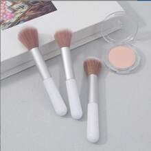 1 Set de Kit de Brochas de Maquillaje Portátil, que incluye Espejo de Maquillaje, 5 piezas de Brochas con Mango de Plástico, Agarre Cómodo, Brocha de Base Suave, Brocha de Polvos, Brocha Difuminadora, Brocha de Sombras de Ojos, Brocha de Labios, Adecuado para Piel Sensible, Herramientas de Maquillaje Compactas y Elegantes, Regalo Ideal para Chicas - Rosa Pálido - Ver 8