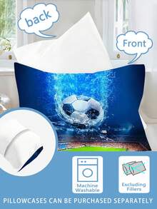 2/3PCS Children'S Bedding Set, Football Picture Duvet Set That Falls Into The Water, Made Of Polyester Material With Digital Printing, Suitable For Boys And Girls' Bedrooms, Dormitories, Teenagers' Holiday Gifts, Parents' Four Seasons - Multicolor - View 5