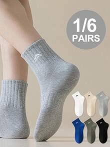 1/6 Pairs Men's Multi-Color Waist Binding Mountain Peak Pattern Breathable Sweat-Absorbent Casual Business Sports Socks - Multicolor - View 10
